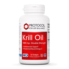 PROTOCOL FOR LIFE BALANCE Krill Oil bottle with 60 softgels for daily wellness