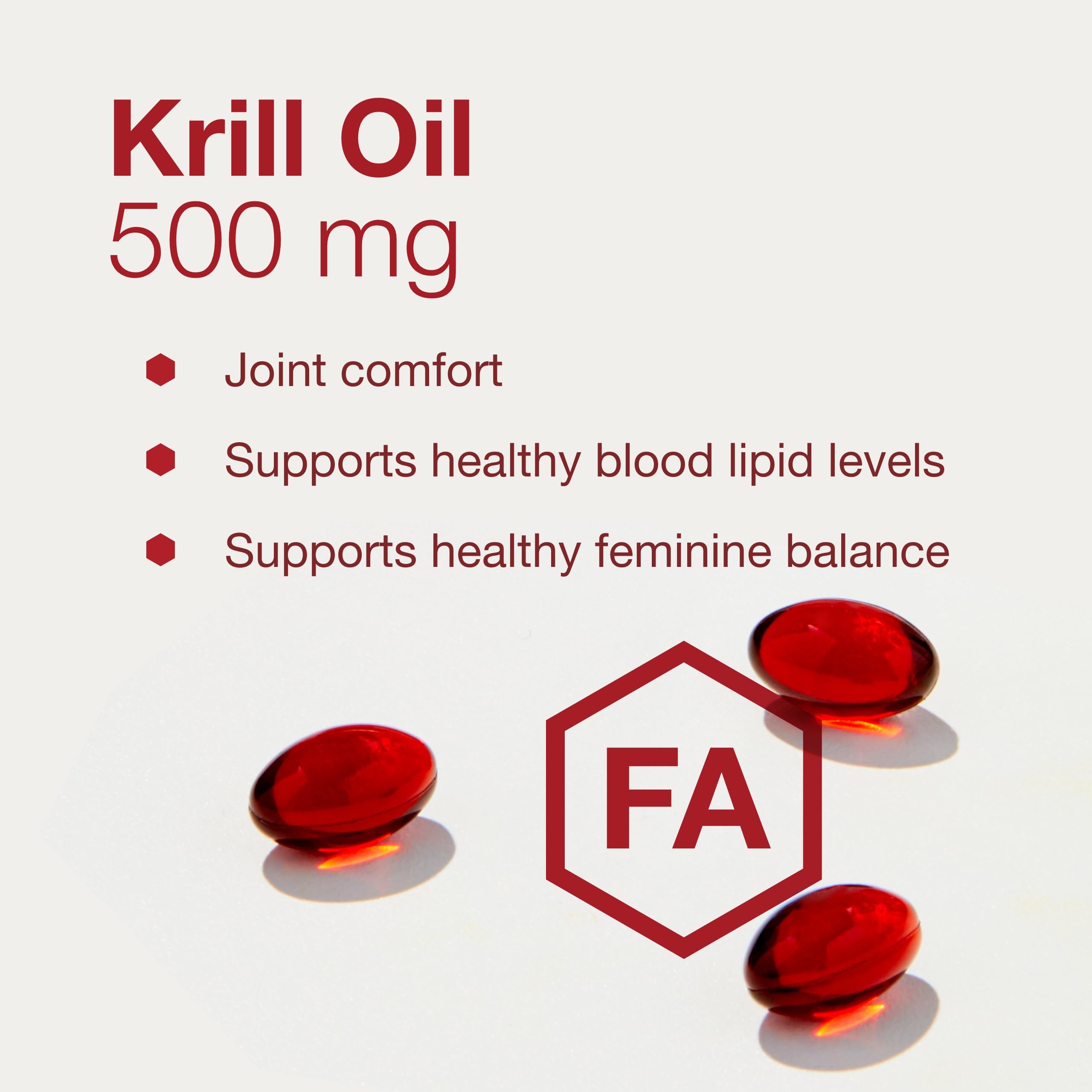 Protocol for Life Balance Krill Oil label detail showing quality marks