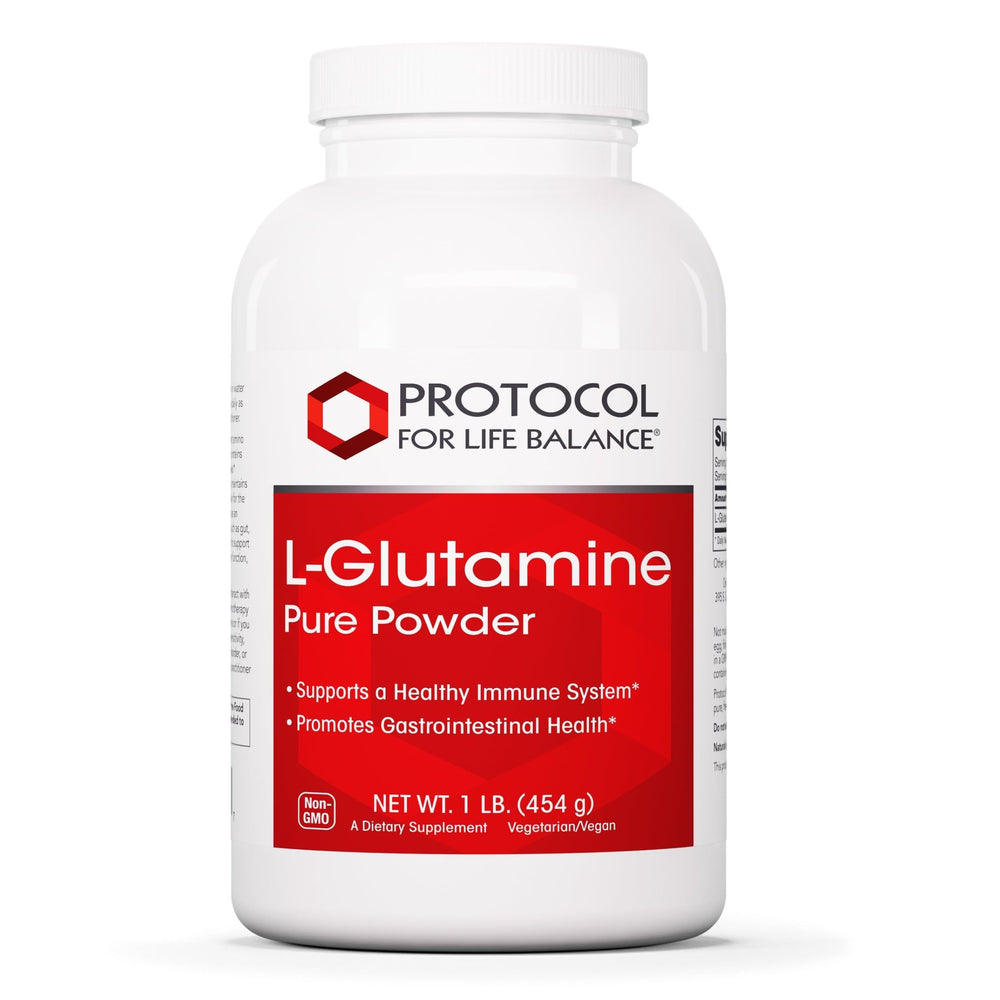 Protocol For Life Balance L-Glutamine powder bottle ready for daily immune support.