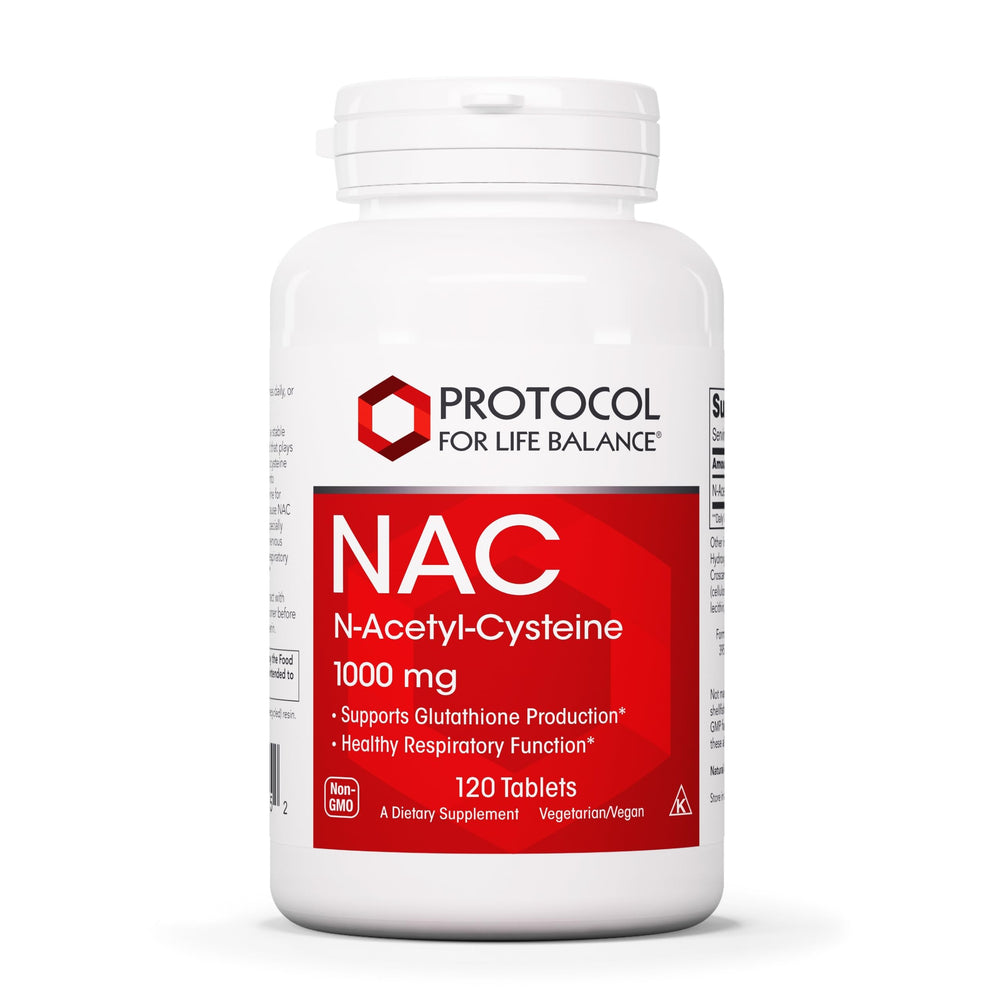PROTOCOL FOR LIFE BALANCE NAC 1000mg bottle front for daily wellness support.