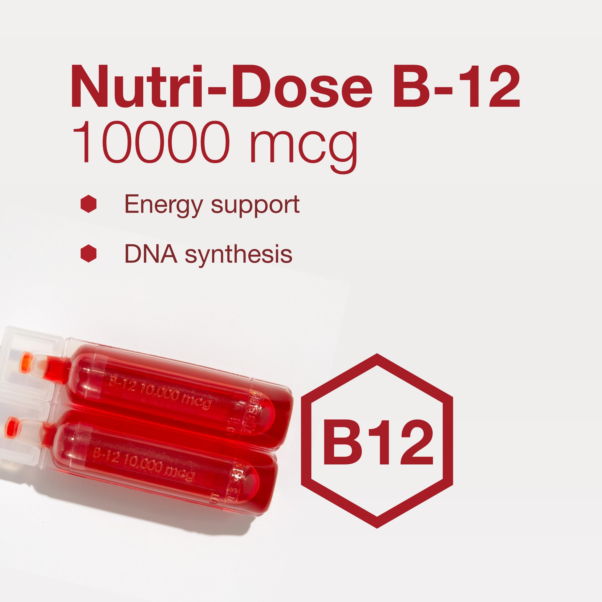 Protocol For Life Balance Nutri-Dose B-12 strawberry flavor for tasty dosing.