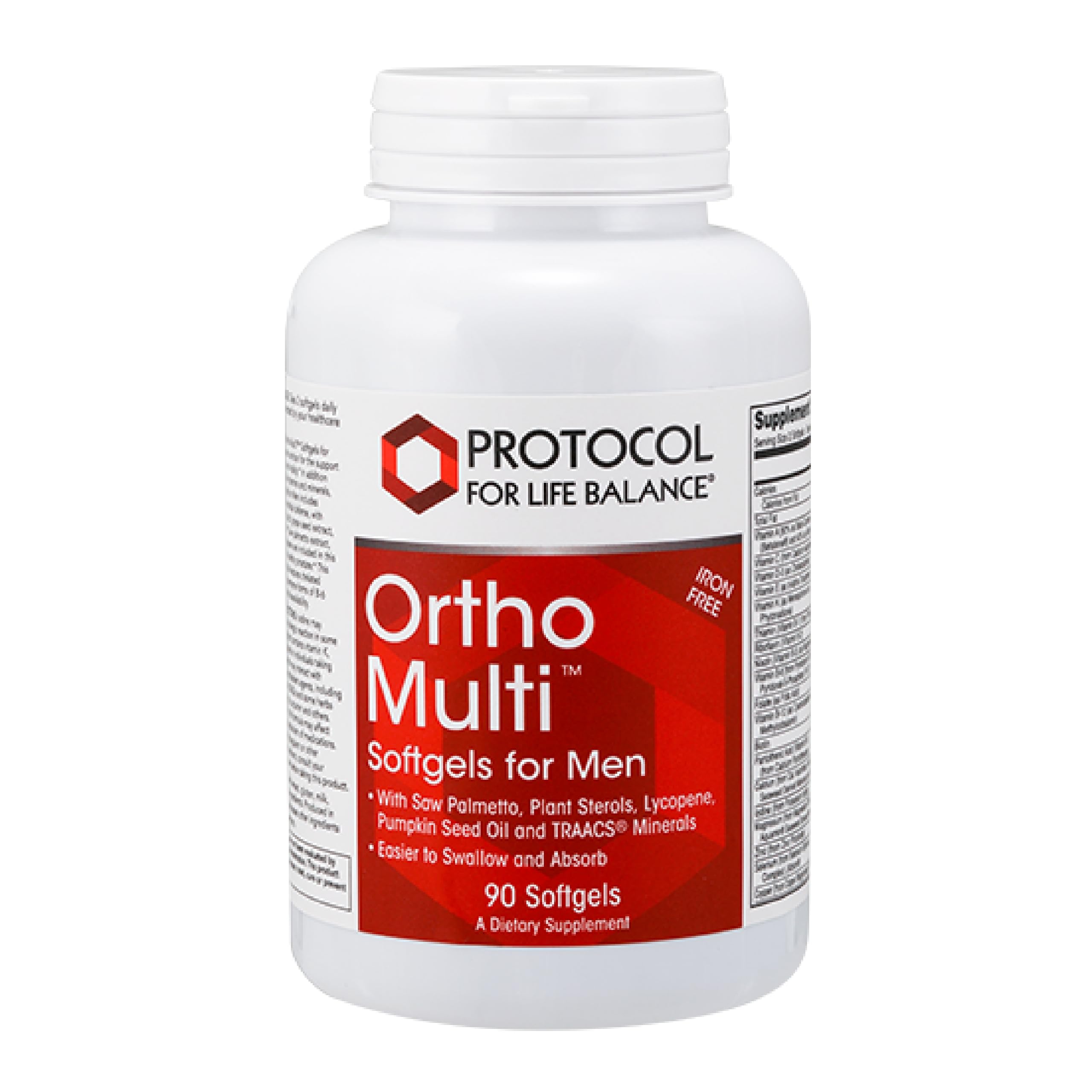 PROTOCOL FOR LIFE BALANCE Ortho Multi Softgels bottle for daily men's wellness.