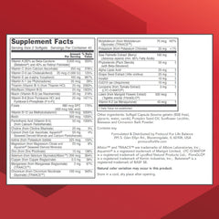 Close-up of the PROTOCOL FOR LIFE BALANCE Ortho Multi Softgels label.
