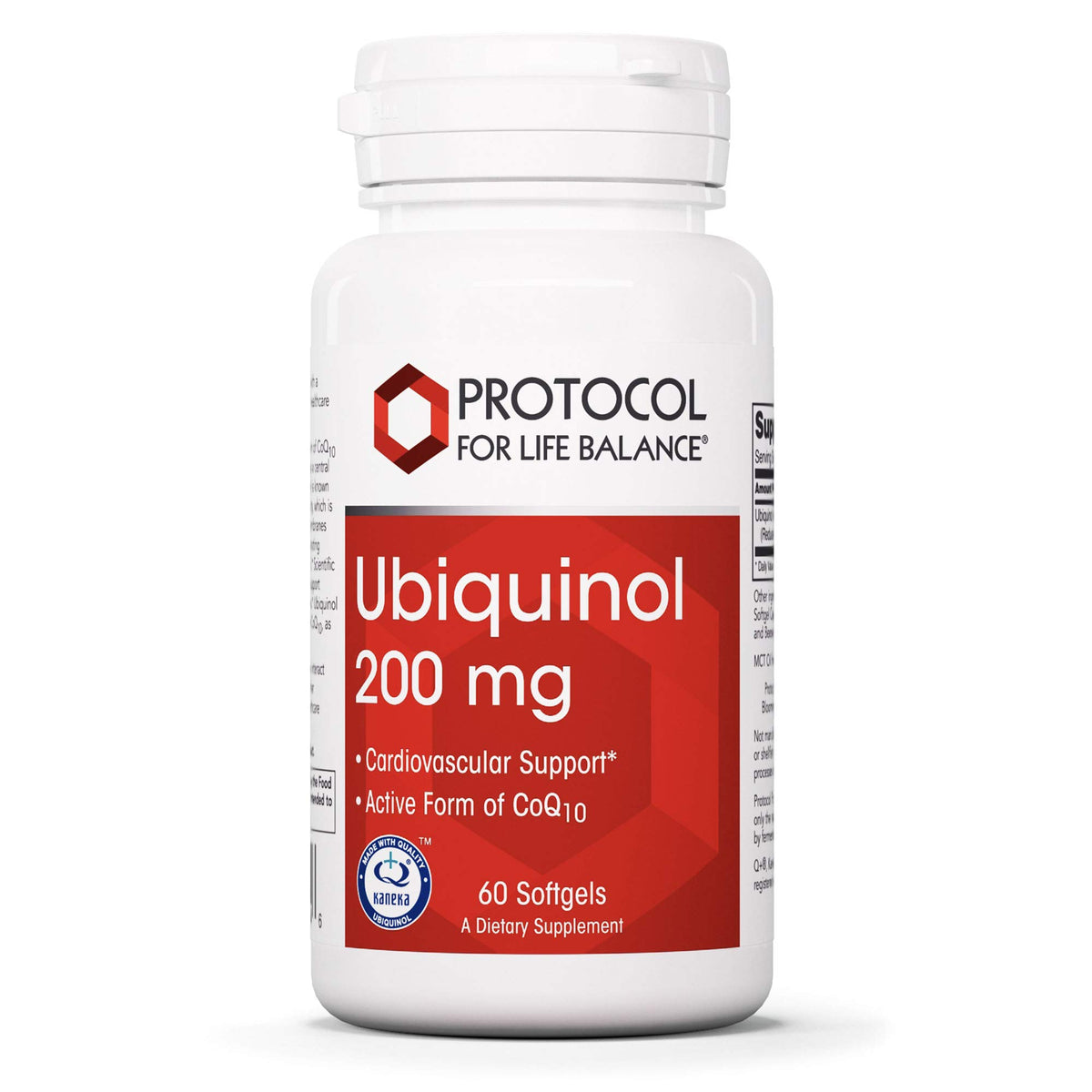 PROTOCOL FOR LIFE BALANCE ubiquinol bottle supports heart health and energy.