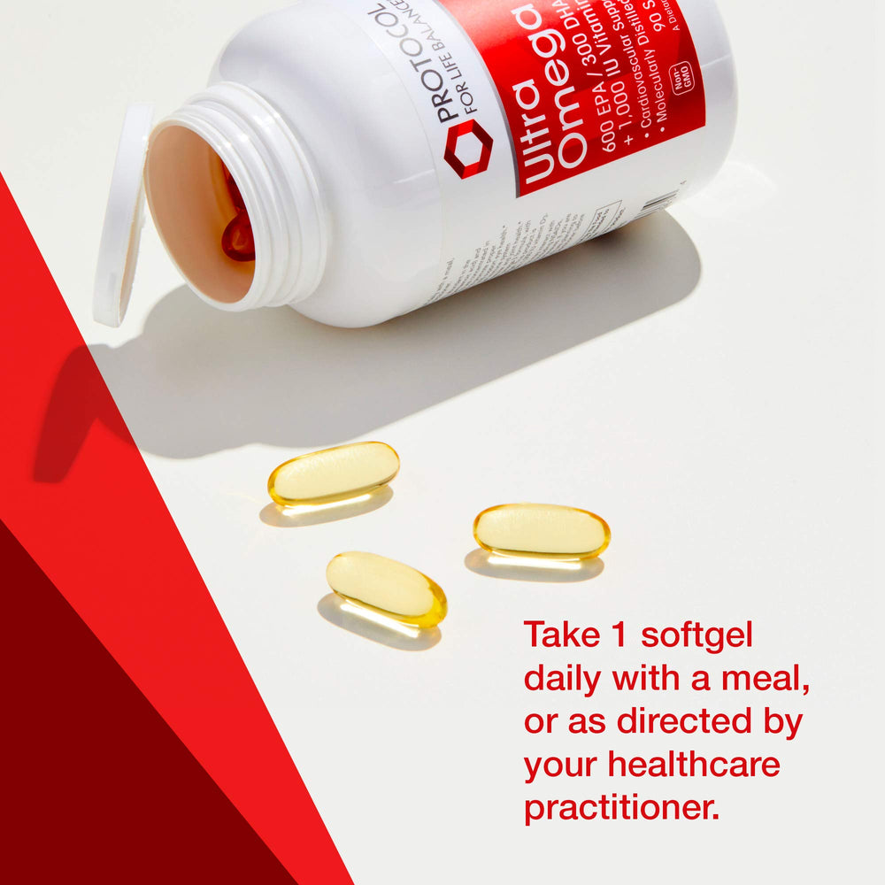 Protocol for Life Balance Ultra Omega 3-D DHA and EPA details on the package