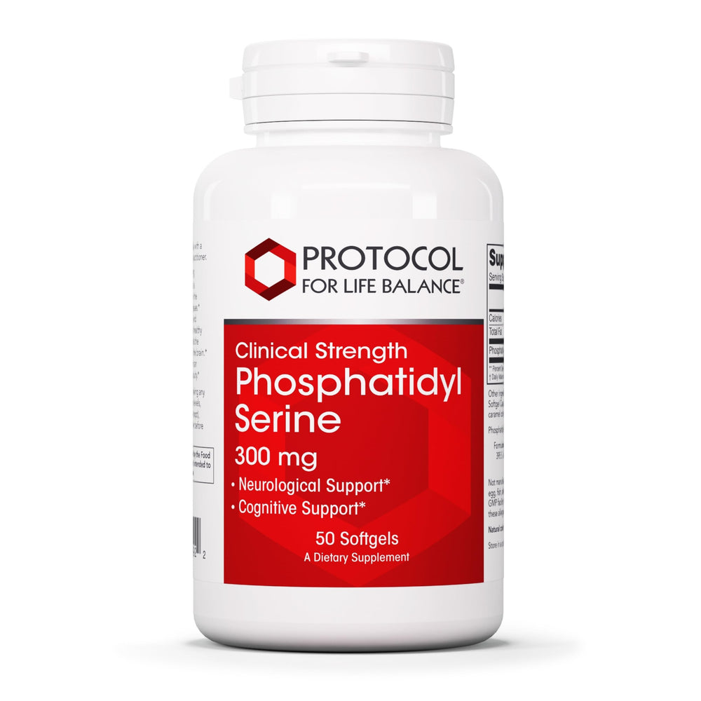 PROTOCOL FOR LIFE BALANCE phosphatidylserine softgels bottle shows 300 mg for cognitive support