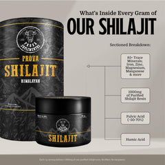 PROVA Organic Shilajit Resin close-up, concentrated form suitable for easy daily use.