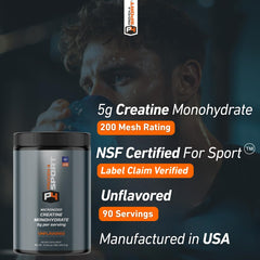 Proven4 Creatine Monohydrate unflavored powder blends cleanly with any shake.
