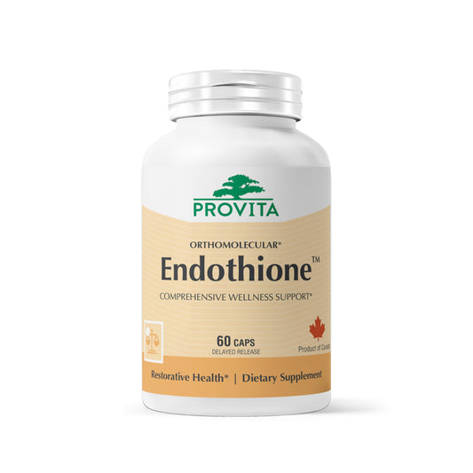 PROVITA Endothione bottle shown for daily detox and immune support.