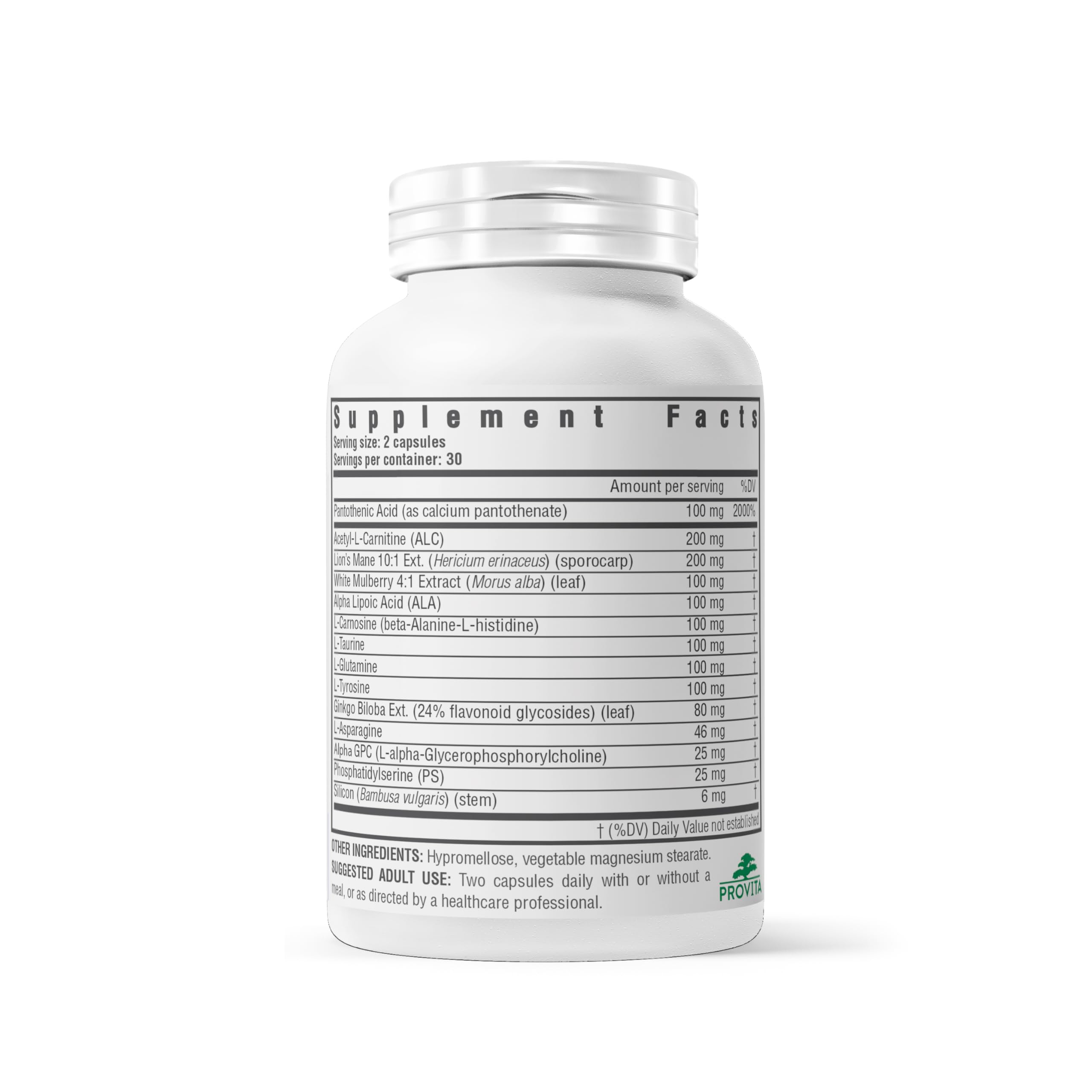 Provita Neuro Max daily use guide image promotes focus and memory.