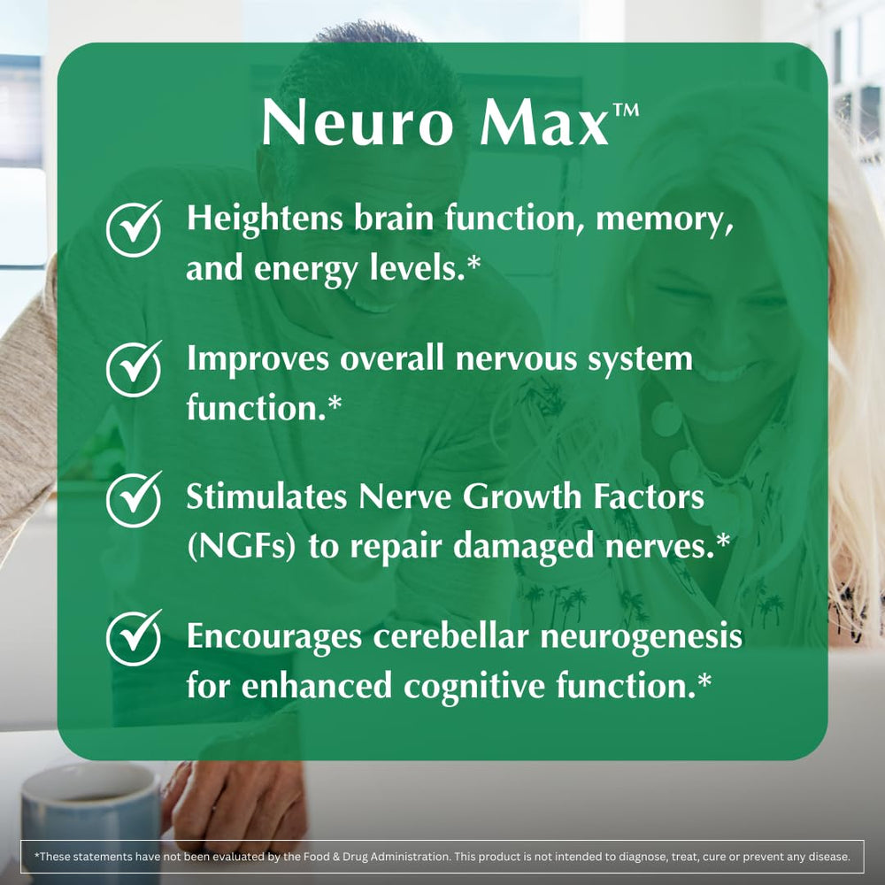 Provita Neuro Max ingredients chart highlighting acetyl L-carnitine and ginkgo.
