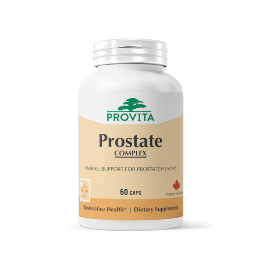PROVITA Prostate Complex bottle front shows commitment to male urinary health and everyday vitality.
