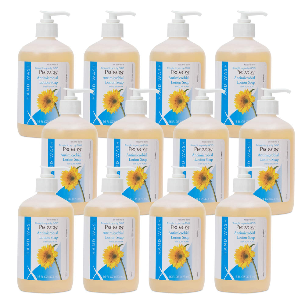 Provon antimicrobial lotion soap 0.3% PCMX amber bottle for effective hand cleansing.