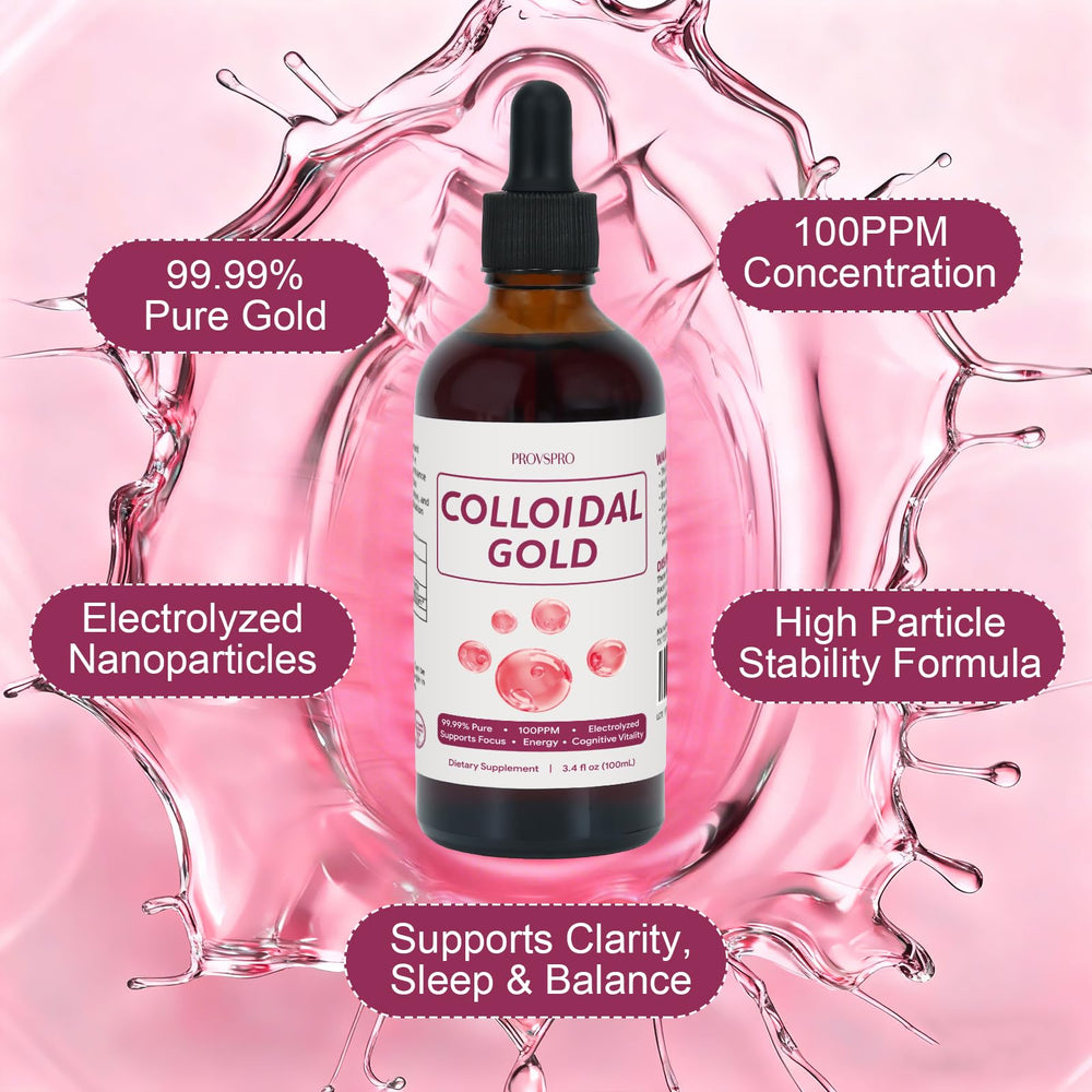 Provspro Colloidal Gold 24K in glass presents a clean electrolyte blend
