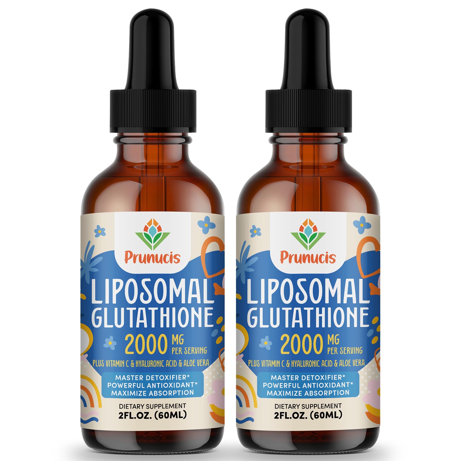 Prunucis liposomal glutathione liquid bottle displaying high-potency antioxidant support.
