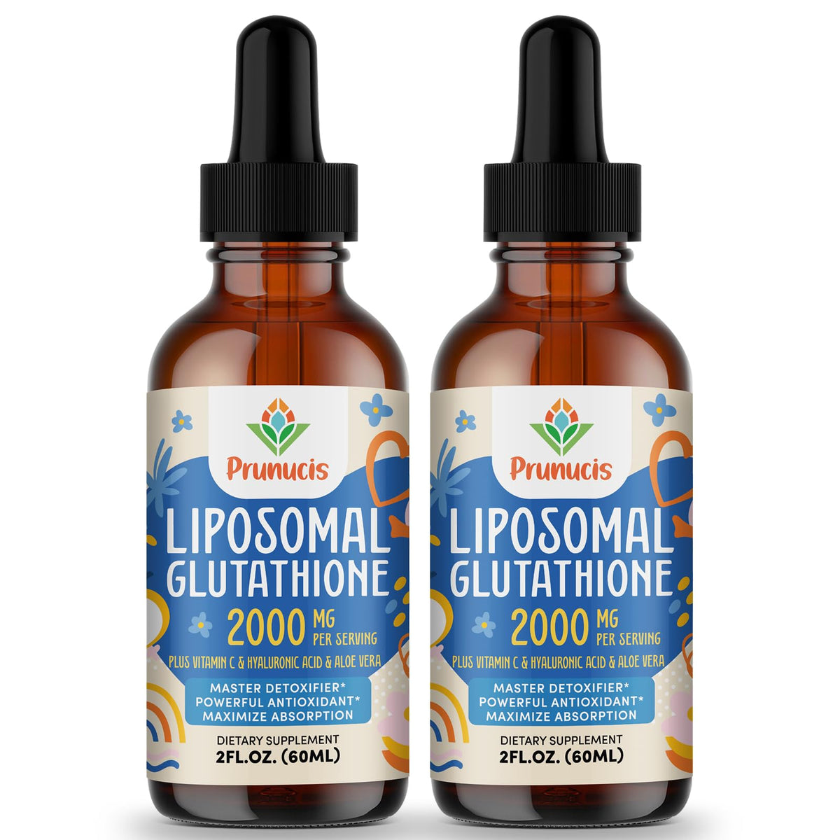 Prunucis liposomal glutathione liquid bottle displaying high-potency antioxidant support.