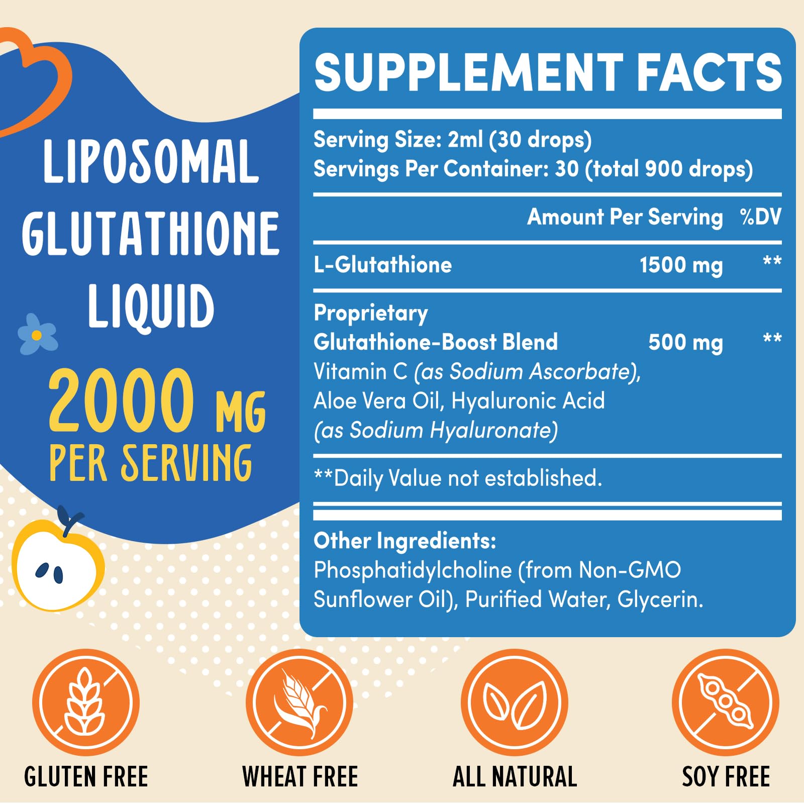 Pouring Prunucis liposomal glutathione liquid for easy daily dosing.