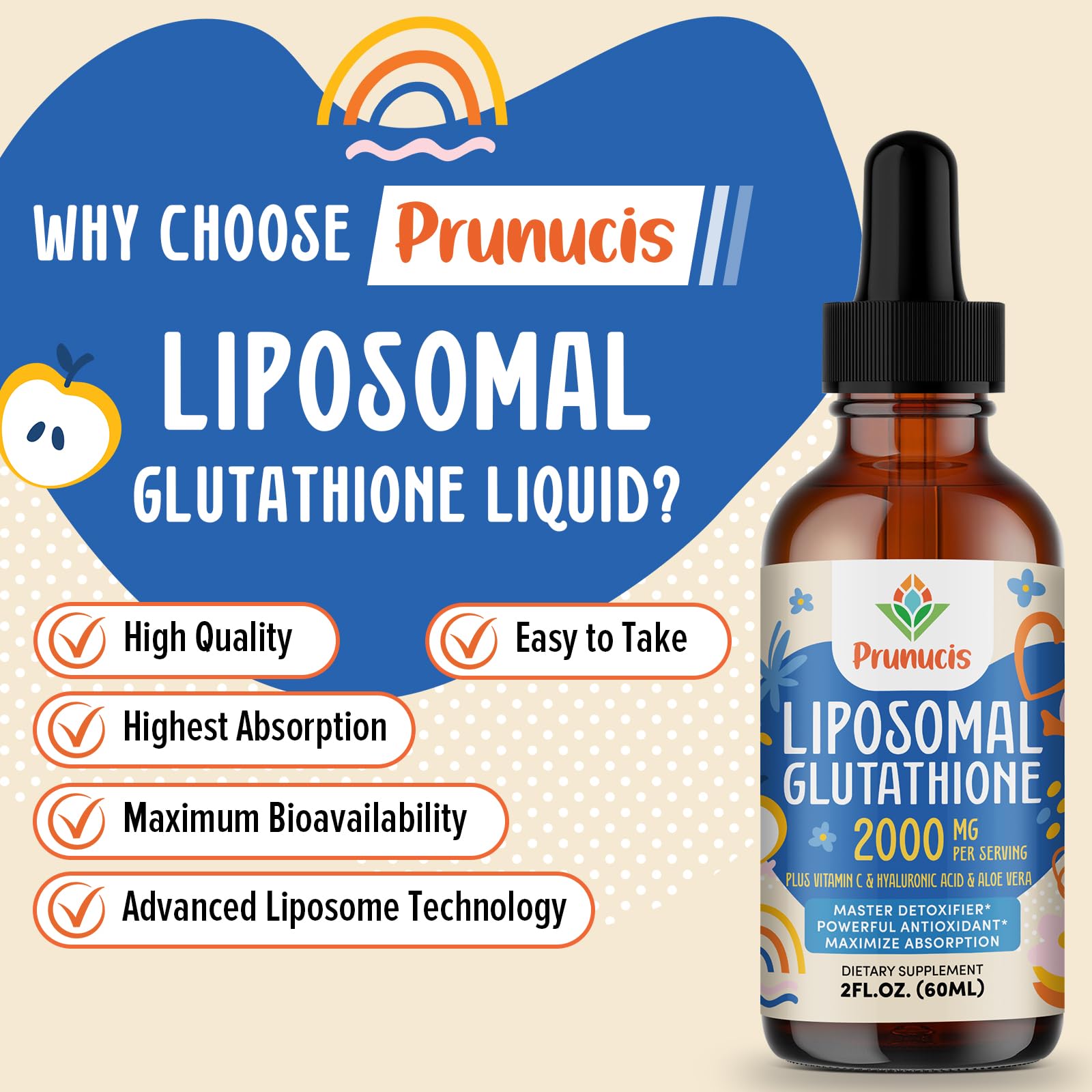 USA-made Prunucis liposomal glutathione liquid packaging.