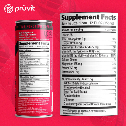 PRÜVIT Cherry Lightning Keto Up front label highlights keto-friendly energy