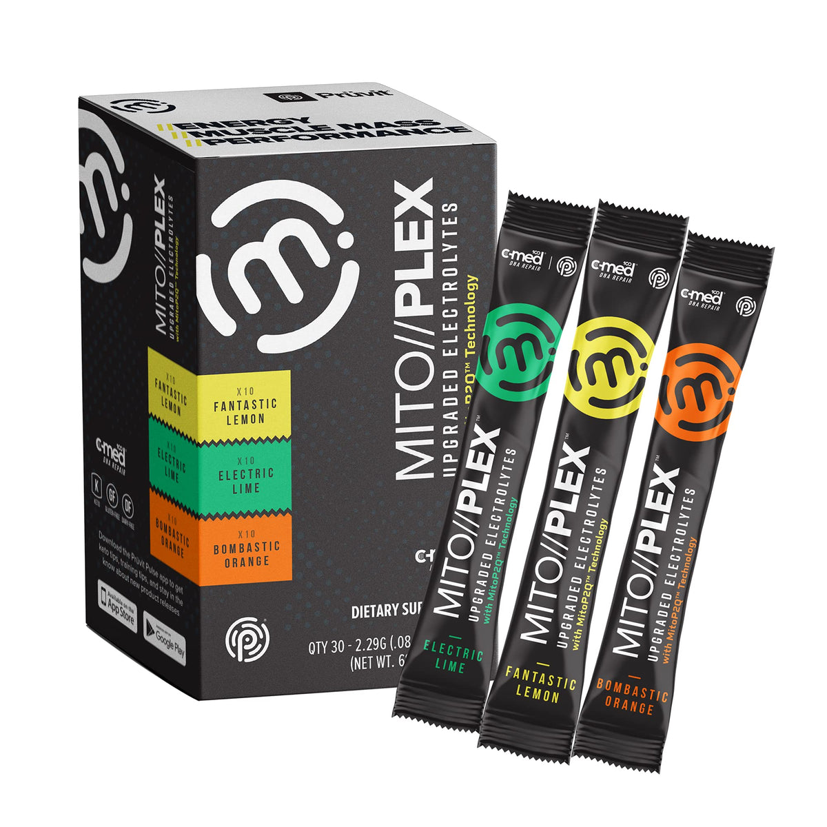 PRÜVIT Mito//PLEX Citrus Pack electrolytes bottle pour for energized workouts