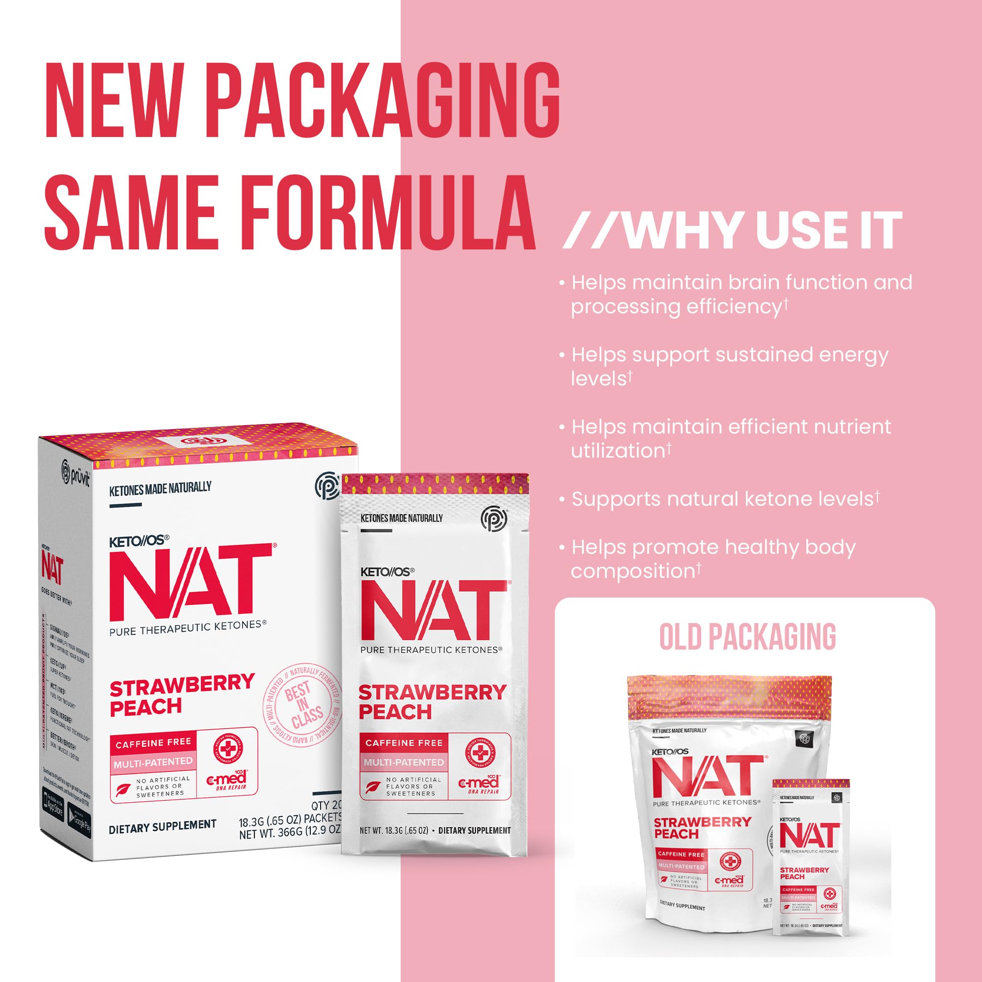 PRÜVIT OS NAT Strawberry Peach ingredients label emphasizes minerals for hydration