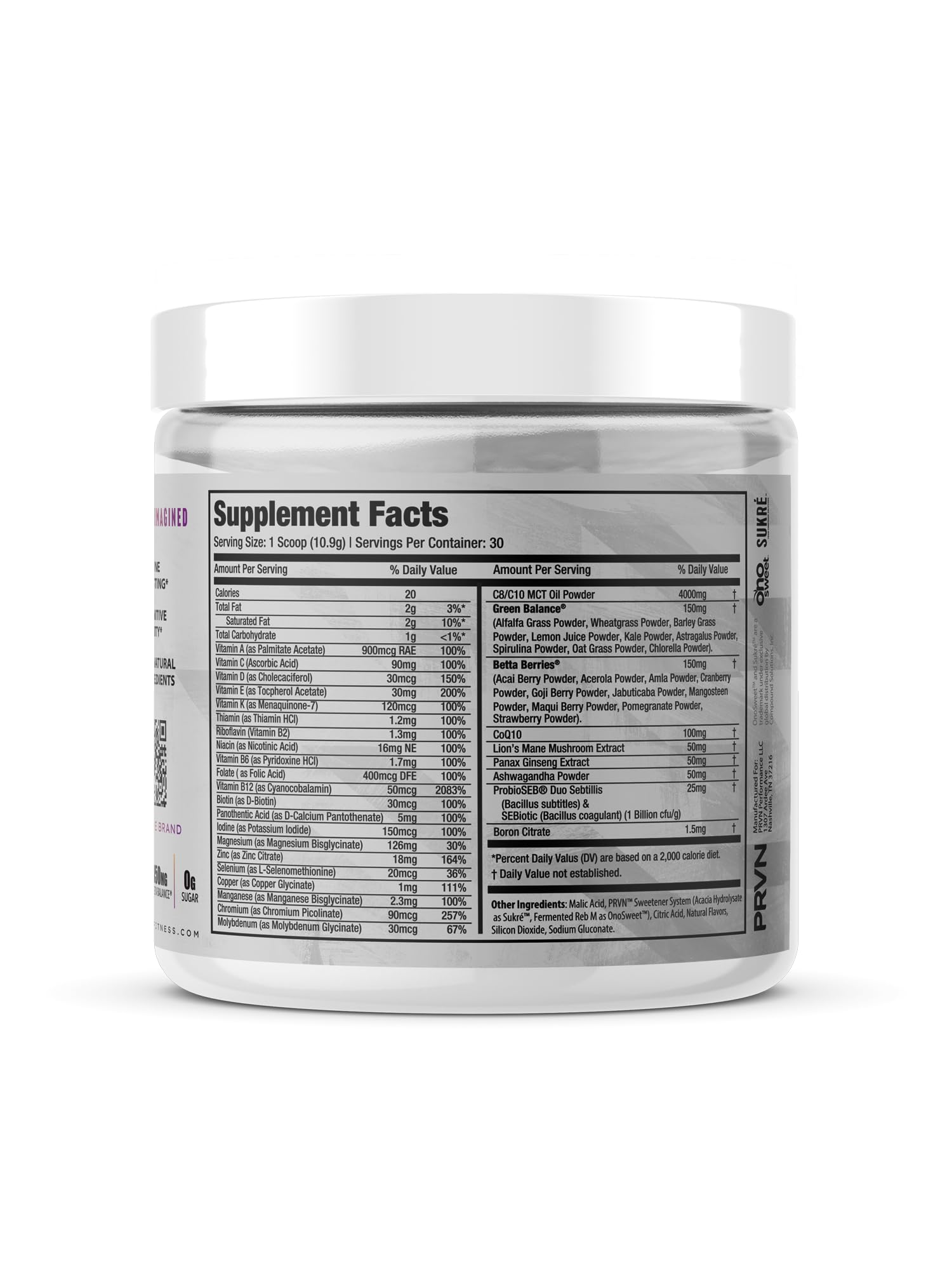 PRVN Performance Multi+ Green powder mixed in water for a convenient, tasty daily boost.