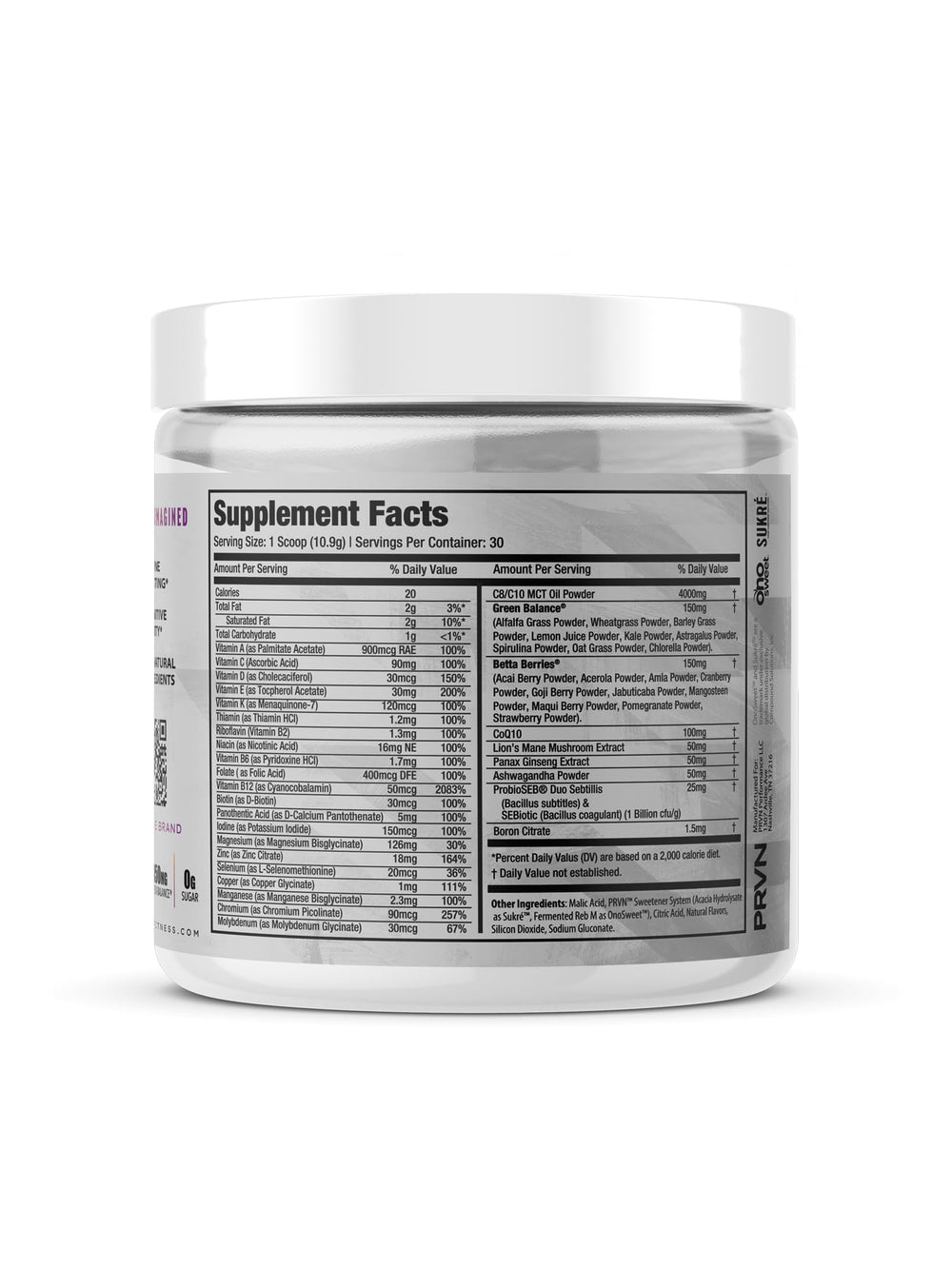 PRVN Performance Multi+ Green powder mixed in water for a convenient, tasty daily boost.