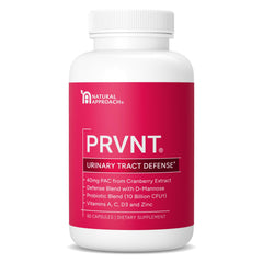 PRVNT Urinary Tract Defense bottle with pour shows convenient daily dosing for bladder support