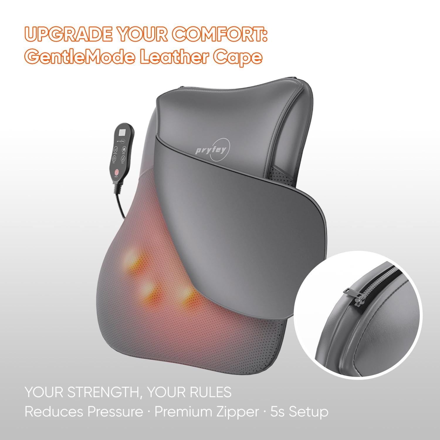 Pryfey massager remote control makes mode and timer adjustments simple.
