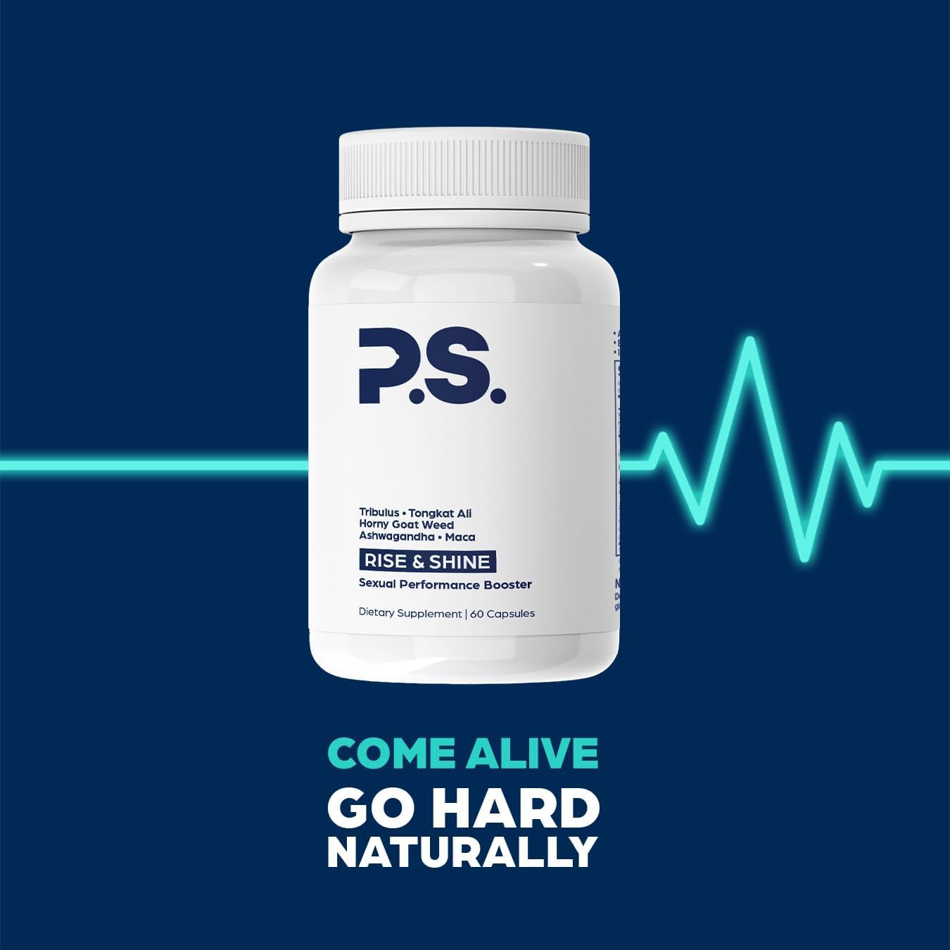 PS Natural Testosterone Booster box and insert highlighting quality and ingredients