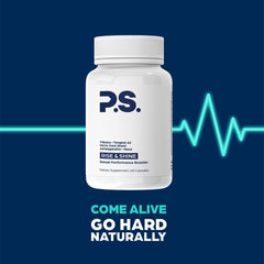 PS Natural Testosterone Booster box and insert highlighting quality and ingredients