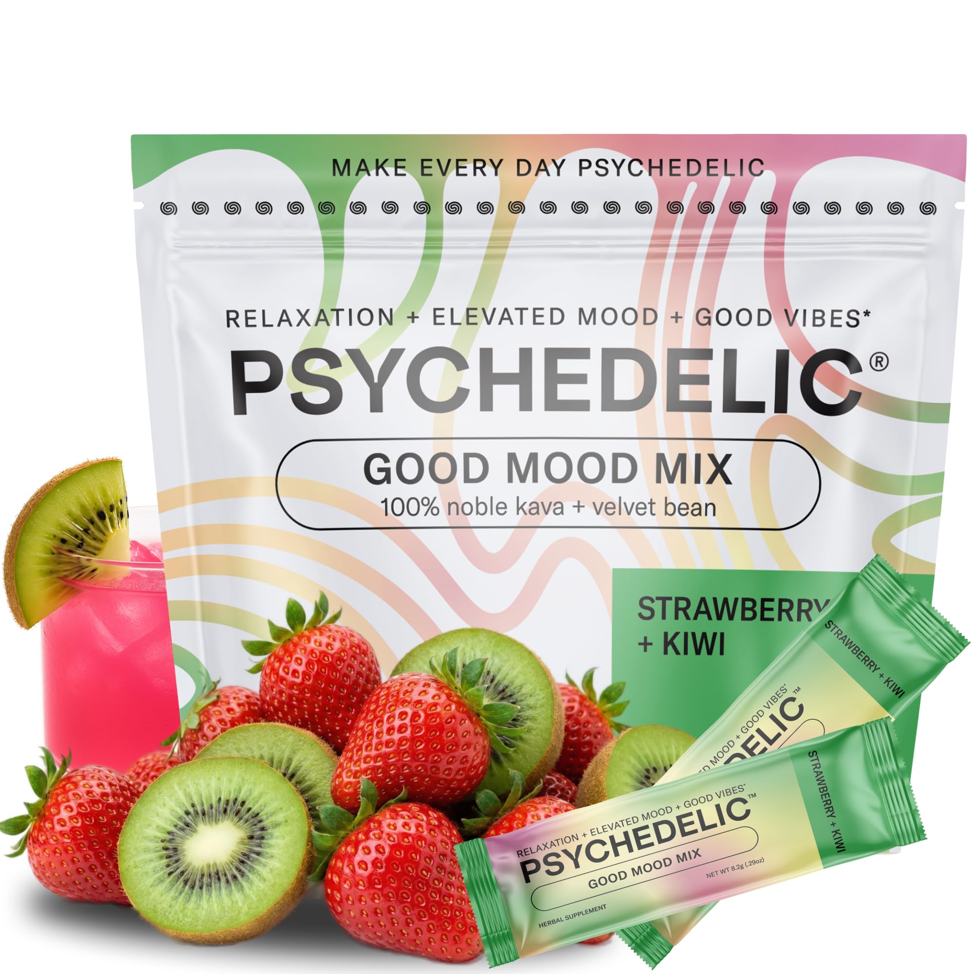 Psychedelic Water calming kava drink stick for quick relaxation.