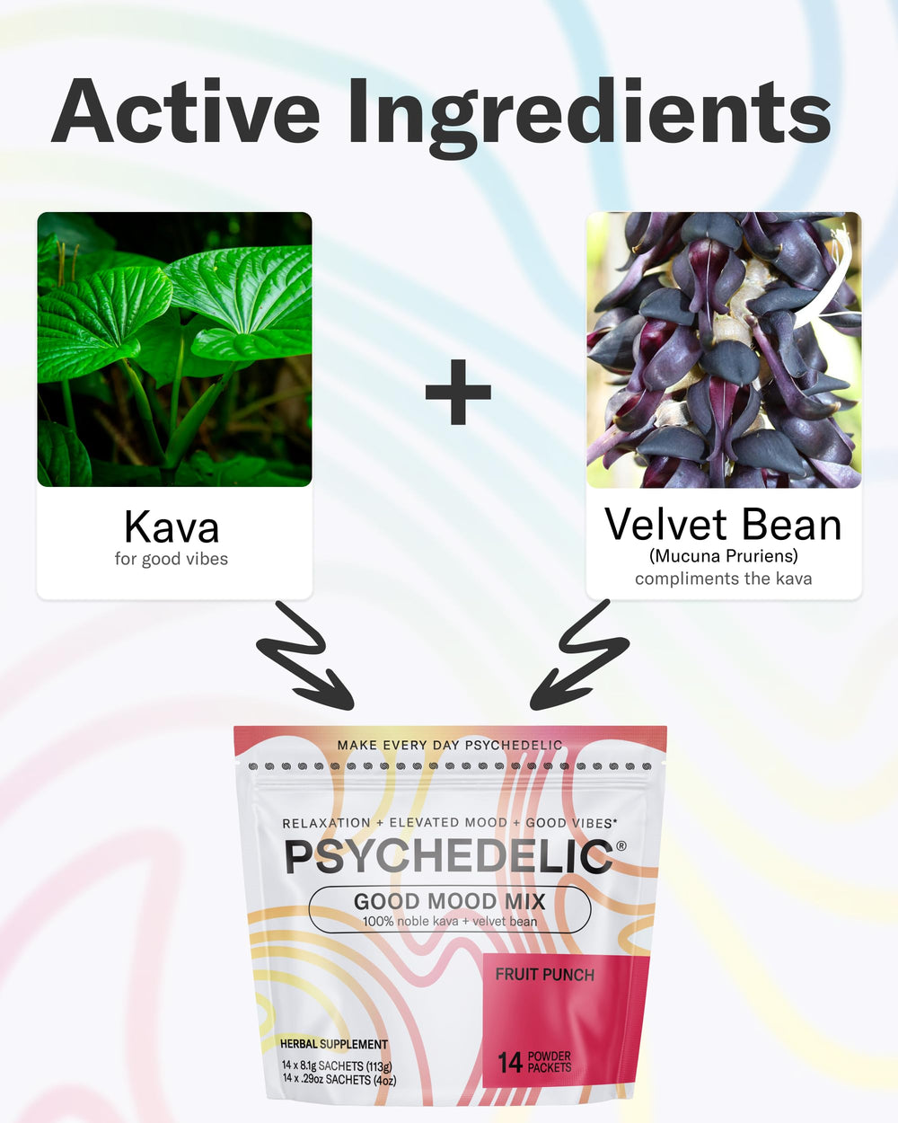 Psychedelic Water Good Mood Fruit Punch single-serve pack ready for a calm moment anywhere.