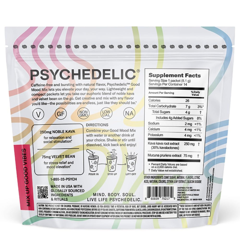 Psychedelic Water Good Mood Fruit Punch stir action demonstrates quick preparation.