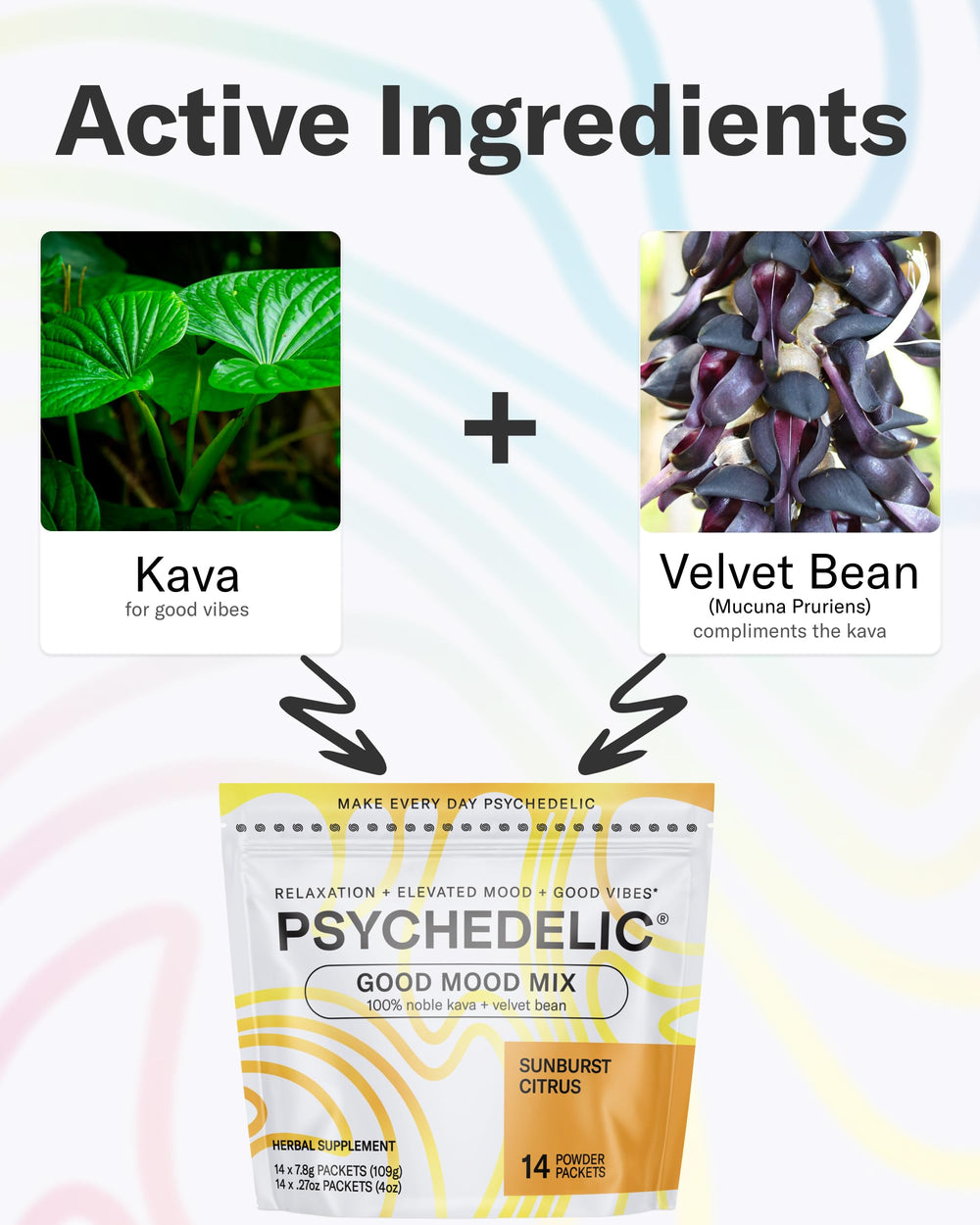 Psychedelic Water single-serve pack opened for on-the-go relaxation.