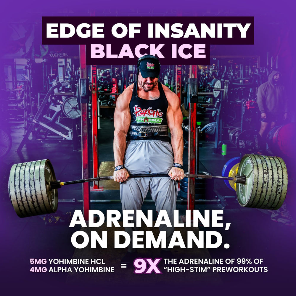 Psycho Pharma Edge of Insanity powder scoop ready for high-stim sessions