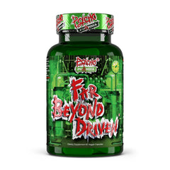 Psycho Pharma Far Beyond Driven bottle on a desk hints at sharper focus.