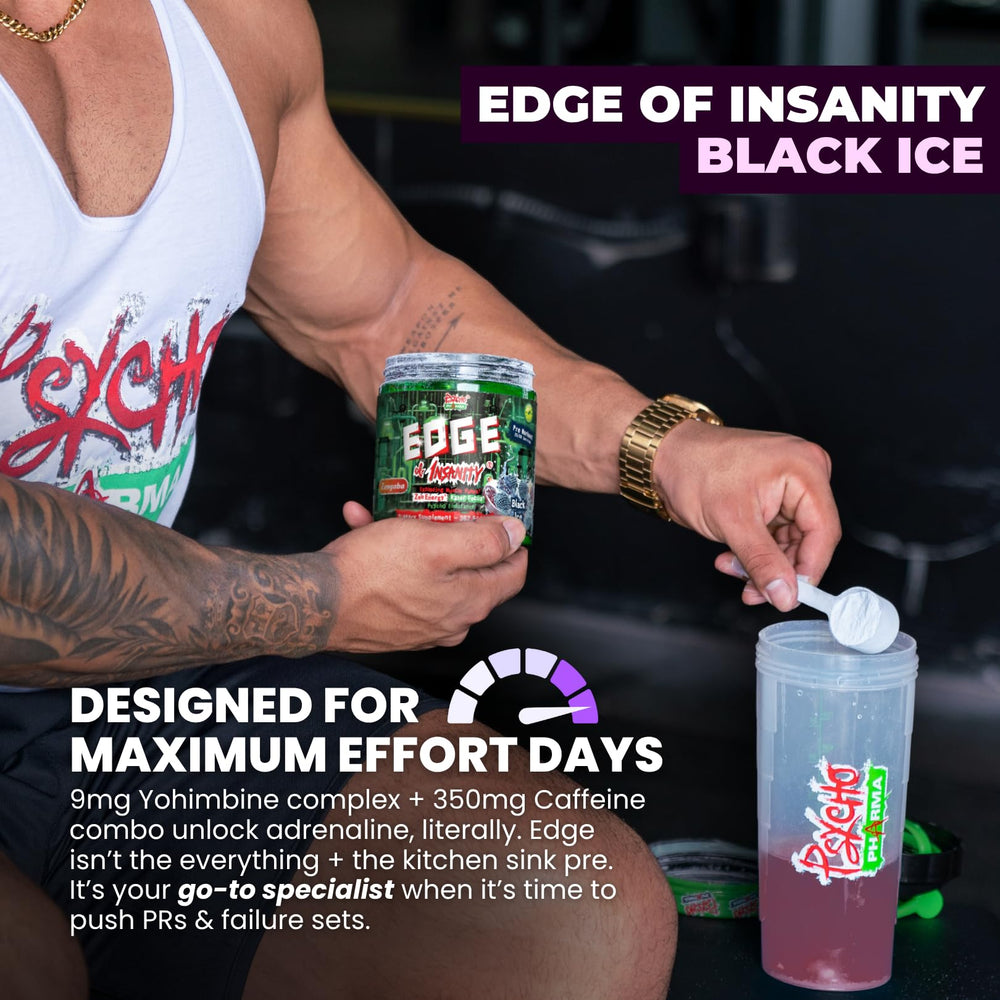 Psycho Pharma GABA-enhanced matrix signals calm, steady focus during workouts