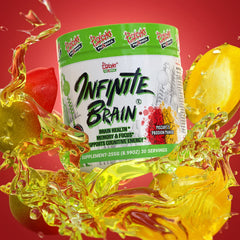Psycho Pharma Infinite Brain capsule close-up showing smooth texture.