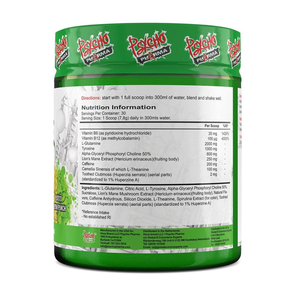 Psycho Pharma Infinite Brain pour shot depicts quick access during routines.