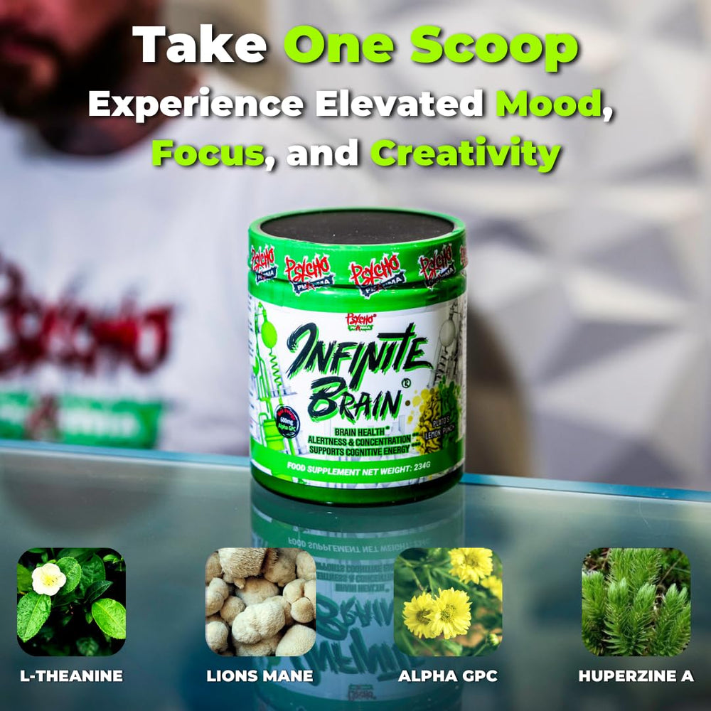 Psycho Pharma Mucuna Pruriens icon suggests concentration and focus potential.