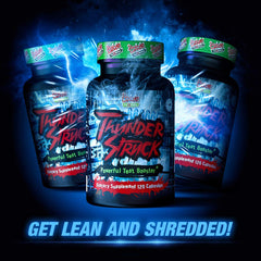Thunderstruck product on gym mat, ready for convenient supplementation