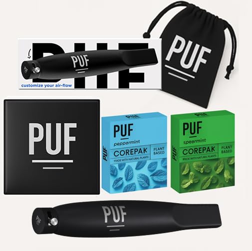 PUF Multi-Flavor Air Cores Jet-Black Edition exterior for customizable inhalation