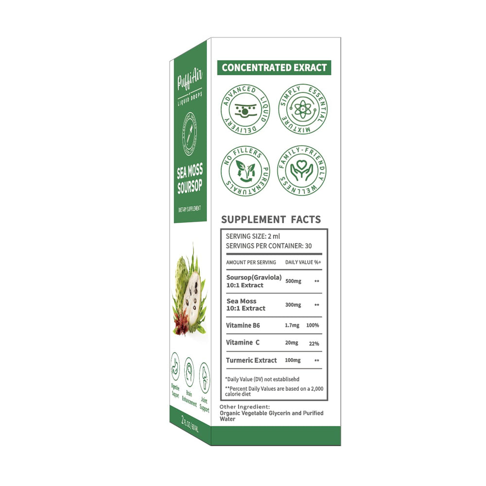 PUFFIAIR Soursop Sea Moss health scene hints at wellbeing possibilities