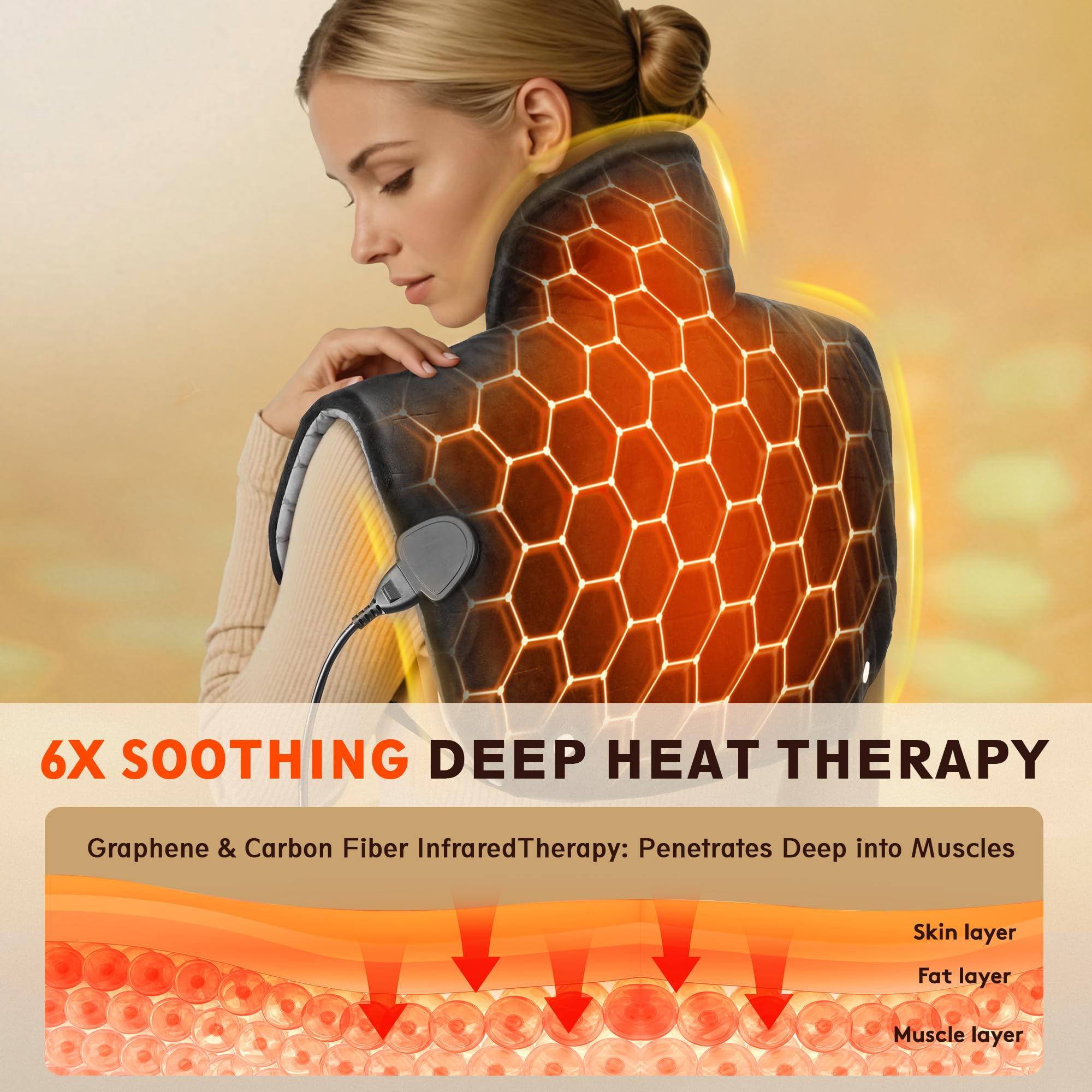 Pulax dark black ergonomic wrap contours to the body for long-lasting warmth.