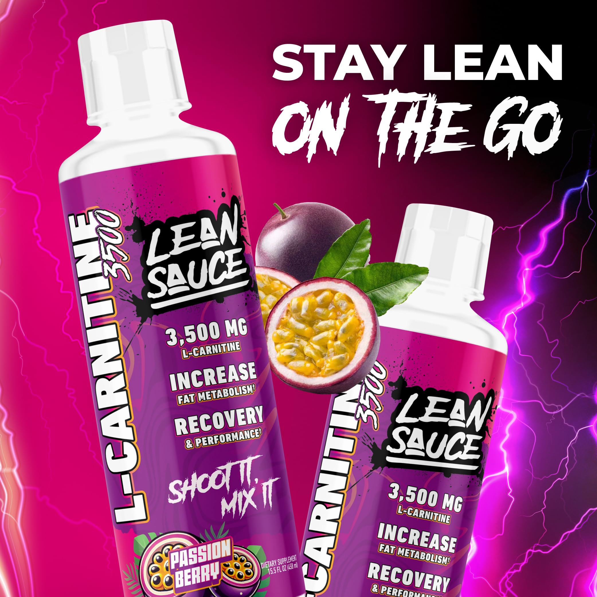 Pump Sauce Lean Sauce bottle with splash conveys refreshing pick-me-up