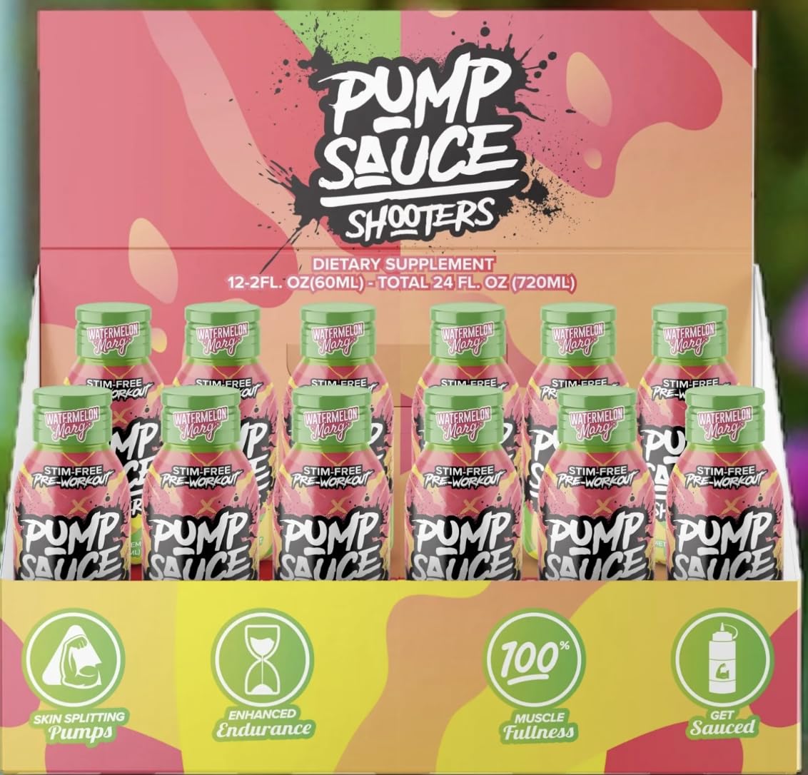 Pump Sauce Watermelon Margarita shooter bottle for on-the-go hydration and pump