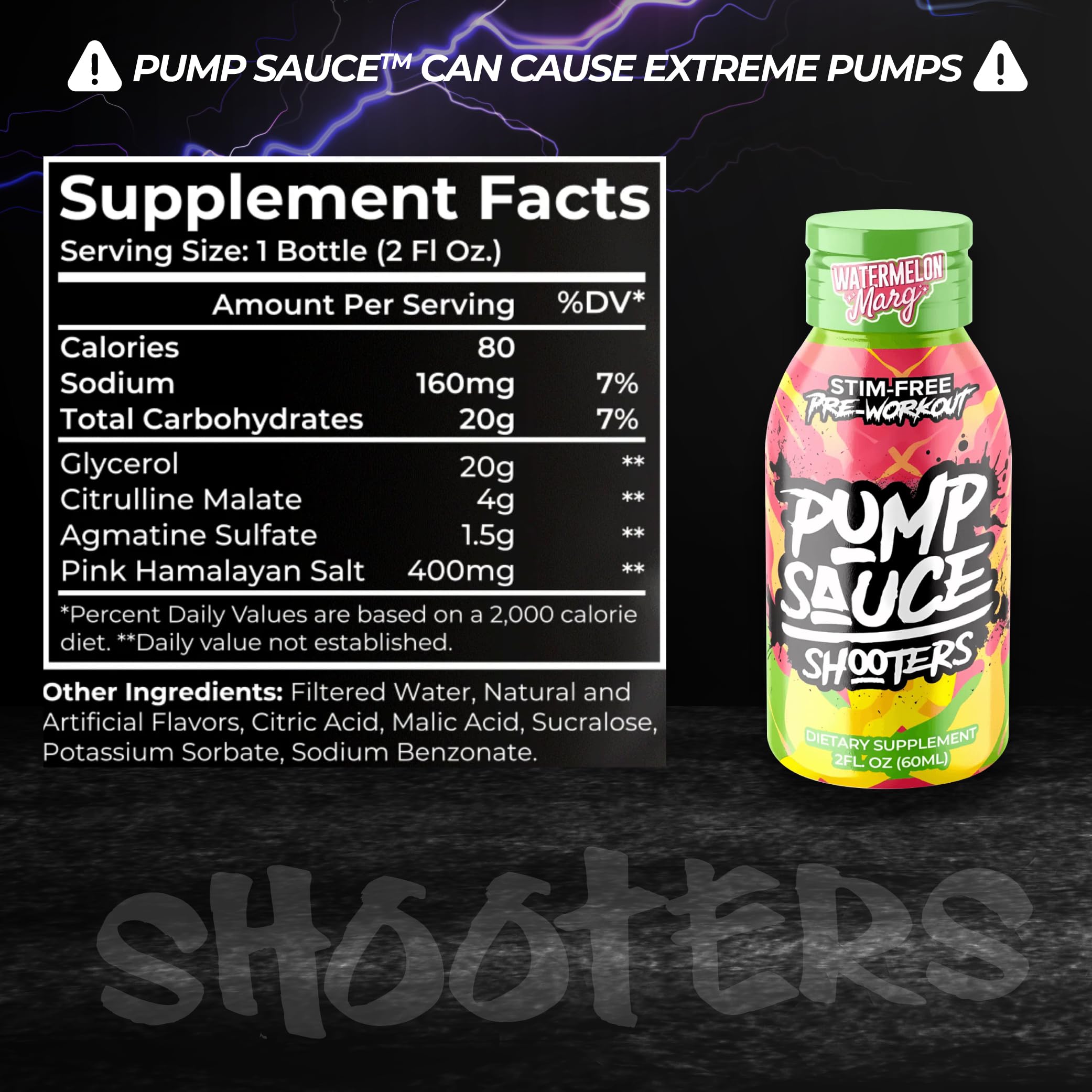 Pump Sauce Watermelon Margarita shooter packaging highlights convenient 2 oz servings