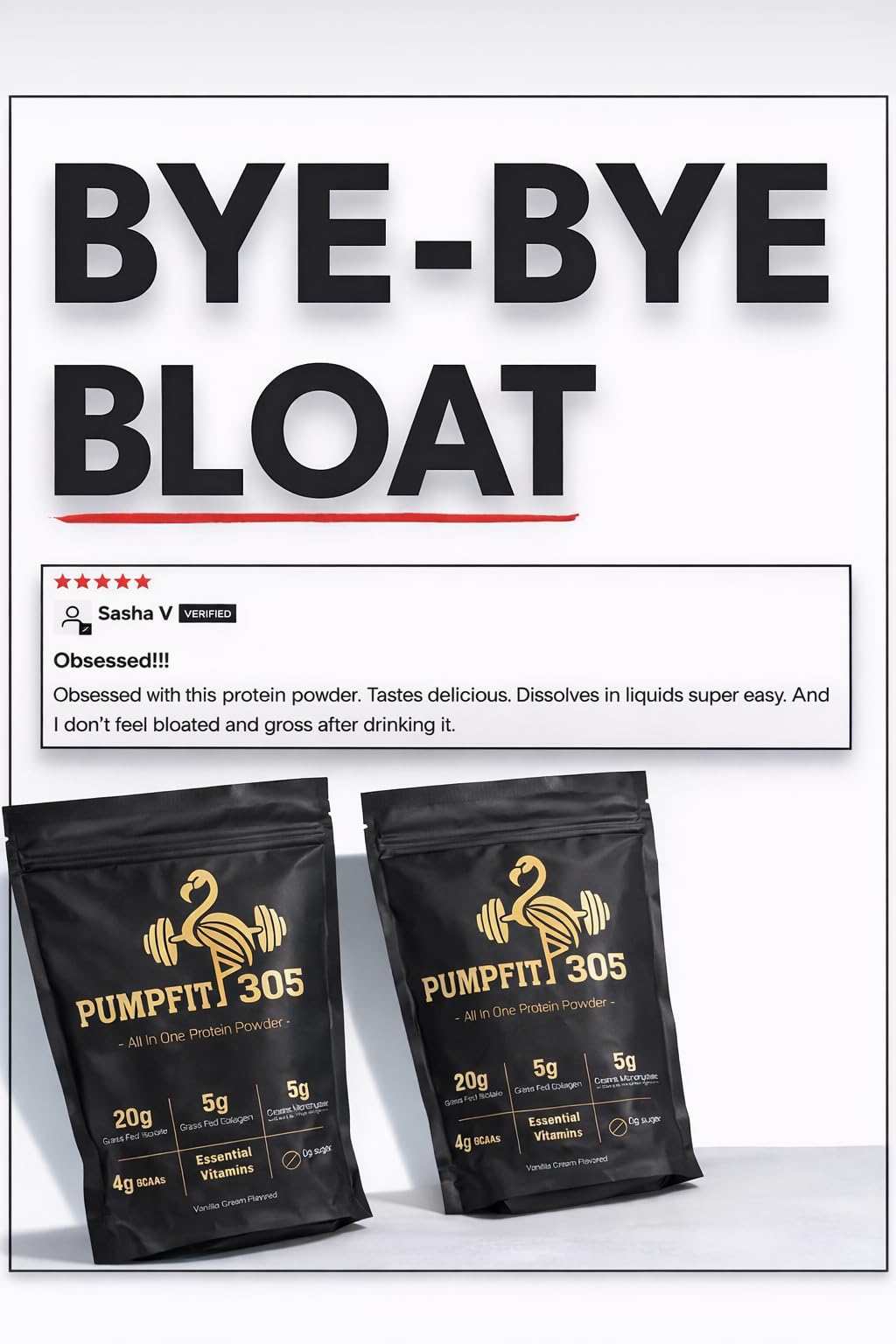 PUMPFIT305 creatine monohydrate visual emphasizes energy support
