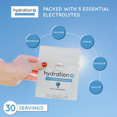 Punchy Kids Hydration+ powder dissolving quickly in water for on-the-go hydration.